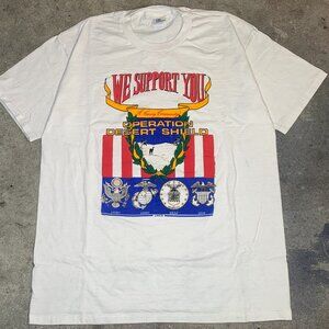 Vintage Operation Desert Shield USA Military Graphic T Shirt